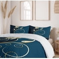 thumbnail image 6 of Ambesonne Floral Duvet Cover Set, Swirled Flower Petals, 2-Calking, Petrol Blue Dark Blue, 6 of 7
