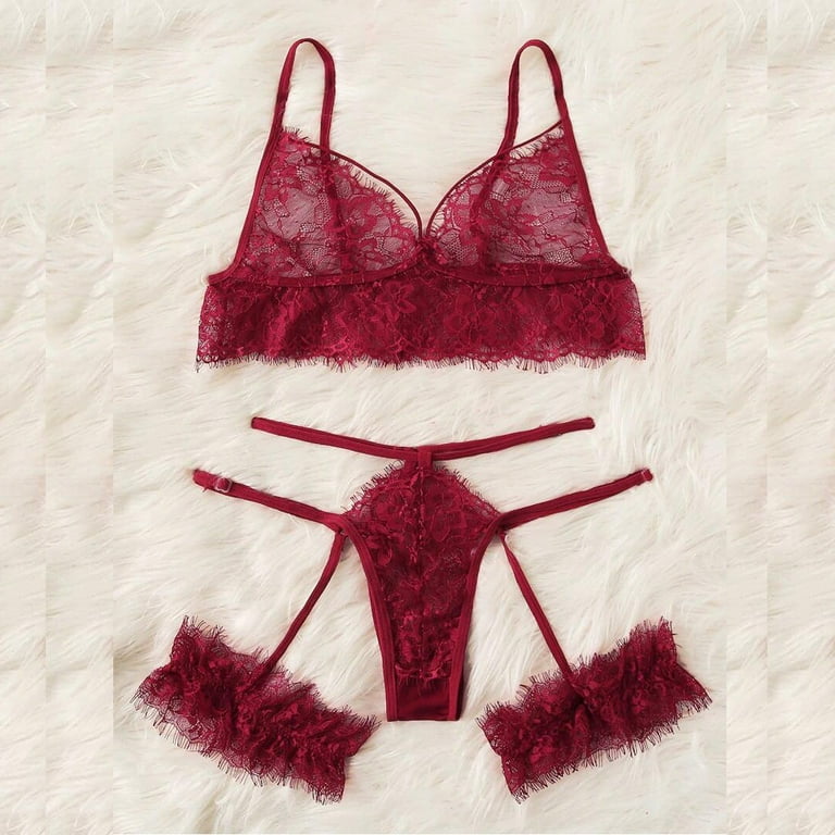 Uublik Valentines Lingerie Set for Women Babydoll Sexy Naughty Lace Bodysuit Plus Size