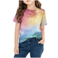 thumbnail image 6 of Auroural Girls Clothes 7-8 Shirts Toddler Kids Boys Girls Fashion Cute Round Neck Print Short Sleeve T-Shirt Girls Summer Loose Basic Tee, 6 of 9