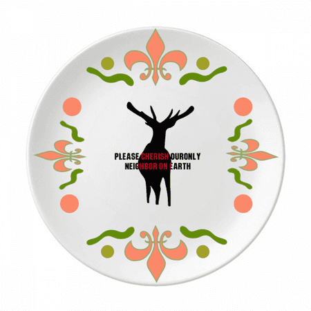 

Please Cherish Our Only Neighbor On Earth Flower Ceramics Plate Tableware Dinner Dish