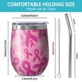 thumbnail image 5 of 12oz Stemless Wine Tumblers Pink Breast Cancer Vacuum Insulated Stainless Steel Travel Tumbler Cups Mug with Lid and Straw for Champaign,Cocktail,Beer with Cleaning Brush, 5 of 5