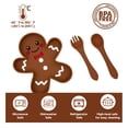 thumbnail image 3 of Baby Silicone Feeder Set, BabyX 3-pcs Gingerbread-themed Baby Plate with Suction, Spoon and Fork for Babies Toddler Kids, BPA-Free, Baby Utensils Feeding Supplies, Microwave and Dishwasher Safe, 3 of 7