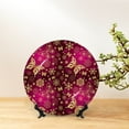 thumbnail image 6 of Easygdp Golden Snowflakes And And Butterflies Bone China Decorative Plate Ceramic Dinner Plates Art Crafts with Display Stand-6in, 6 of 6