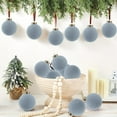 thumbnail image 3 of hulanddfd Christmas Velvet Ball Ornaments 15Pcs Flocked Xmas Tree Shatterproof Hanging Balls Blue 8cm/3.15" Christmas Balls for Wedding Party Tree Wreath Holiday Decor, 3 of 7