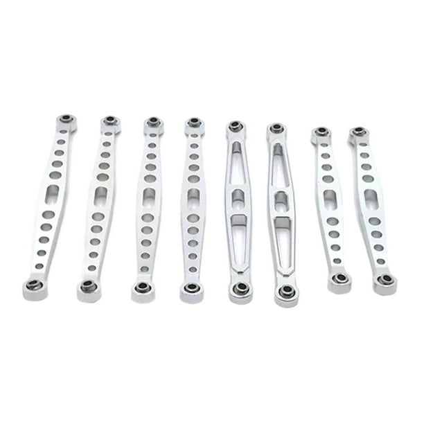 8 piezas de repuesto de enlace de servo de dirección para ZP1001 ZP1002, piezas de coche RC para aficionados, vehículos, bricolaje Plata