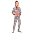 thumbnail image 5 of URMAGIC URMAGIC Christmas Family Matching Cotton Hooded Onesie Pjs Footed Sleepwear Snowflake Pajamas Set, 5 of 7