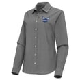 thumbnail image 2 of Women's Antigua Black Charlotte Hornets Porter Woven Long Sleeve Button-Up Shirt, 2 of 3