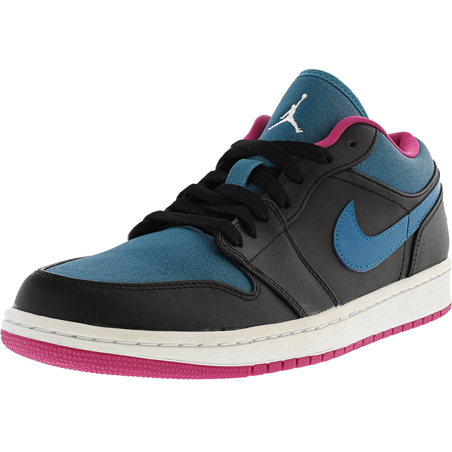 Nike Nike Men's Air Jordan 1 Low Black / WhiteTropical TealFusion Pink AnkleHigh Leather