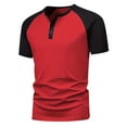 thumbnail image 2 of FAIWAD Mens Muscle Shirts Color Block Short Sleeve Button Down Tops Slim Casual Summer Golf Workout Athletic Tops, 2 of 8