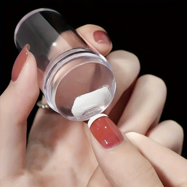 Tampon en Silicone Double Tête avec Grattoir, Outil de Transfert de Modèles d'Ongles