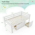 thumbnail image 3 of Costway Twin Size Low Loft Bed with 3 Drawers Ladder & Full-length Guardrails Storage, 3 of 10
