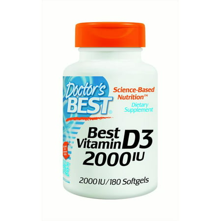 Doctor's Best La vitamine D3 2000IU capsules, 180 Ct