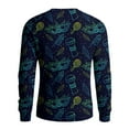 thumbnail image 6 of Havenx Knit Sweater for Men Crewneck Funky Mardi Gras Printed Pullover Long Sleeve Knitted Tops Pullovers Mask Print Holiday Party Thermal Carnival Casual Blouses,Dark Blue 3XL, 6 of 6