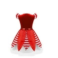 thumbnail image 2 of Yruioon Girls Kids Christmas Santa Dance Tutu Dress Ruffles Velvet Princess Gown for Party Red 4, 2 of 5