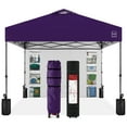 thumbnail image 2 of Best Choice Products 10x10ft Easy Setup Pop Up Canopy, Portable Tent w/ Side Wall, 1-Button Push, Case - Amethyst Purple, 2 of 9