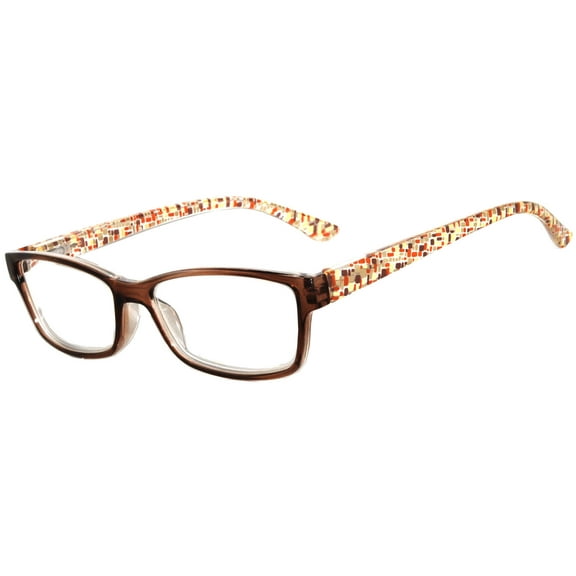 OWL® Reading Glasses - 5158 Small Dot Pattern Frame / Brown / Spring Hinge
