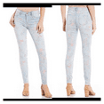 thumbnail image 2 of Jessica Simpson Women's Kiss Me Skinny Jeans, Temple - Ditsy Print/ Fray Hem, 27, 2 of 2