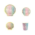 thumbnail image 2 of NWOKYZGH 80 Pcs Mermaid Party Supplies 40 Pcs 7" 9" Disposable Paper Seashell Plates, 20 Napkins and 20 Cups Mermaid Dinnerware Set for Birthday Baby Shower Wedding Ocean Party Decoration, 2 of 6