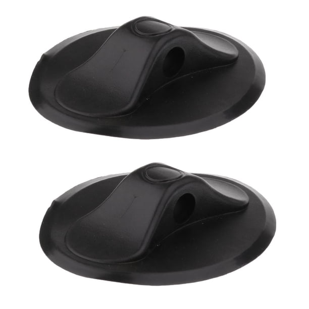 2 Piezas Durable Oval Blanco / Negro PVC Cuerda De Un Orificio Hebilla Soporte Clip Clip Deck Mount Para Bote Inflable Kayak Canoa Goma Dinghy Macarena Soporte de cubierta de hebilla de barco