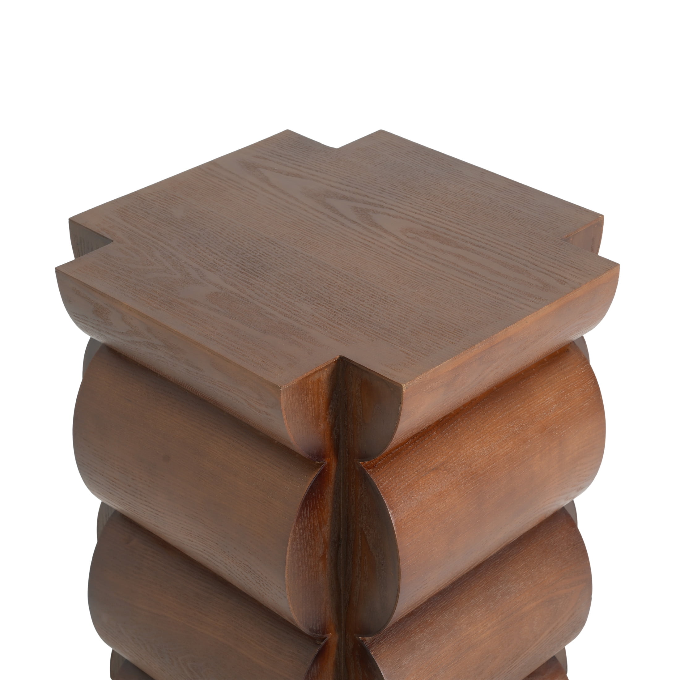Christopher Knight Home 15.35" Curved Wood End Table, Modern Accent Side Table, Brown