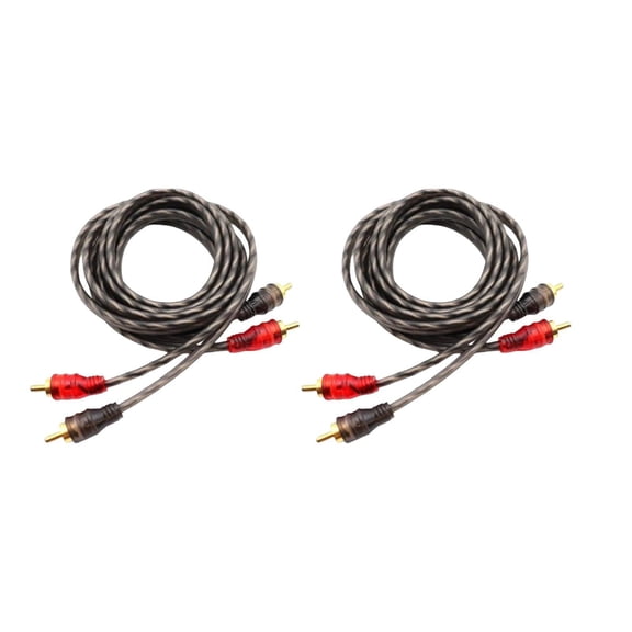 ARCADORA 2 Pack RCA Cable 4ft 2 Channel For Car Audio Home Theater Systems Copper Core Shielded Male to Male Connectors