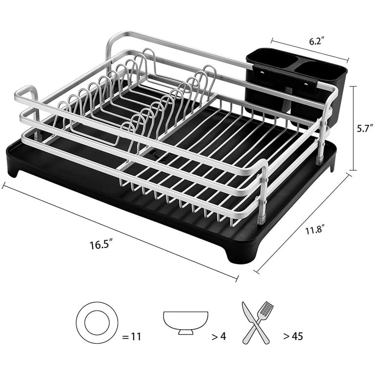 Aluminum Dish Rack Rust-Proof Design Space-Saving