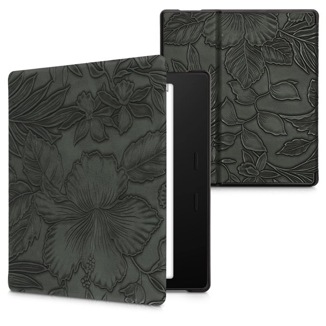 Funda kwmobile para Kindle Oasis 10.ª generación, efecto cuero, verde