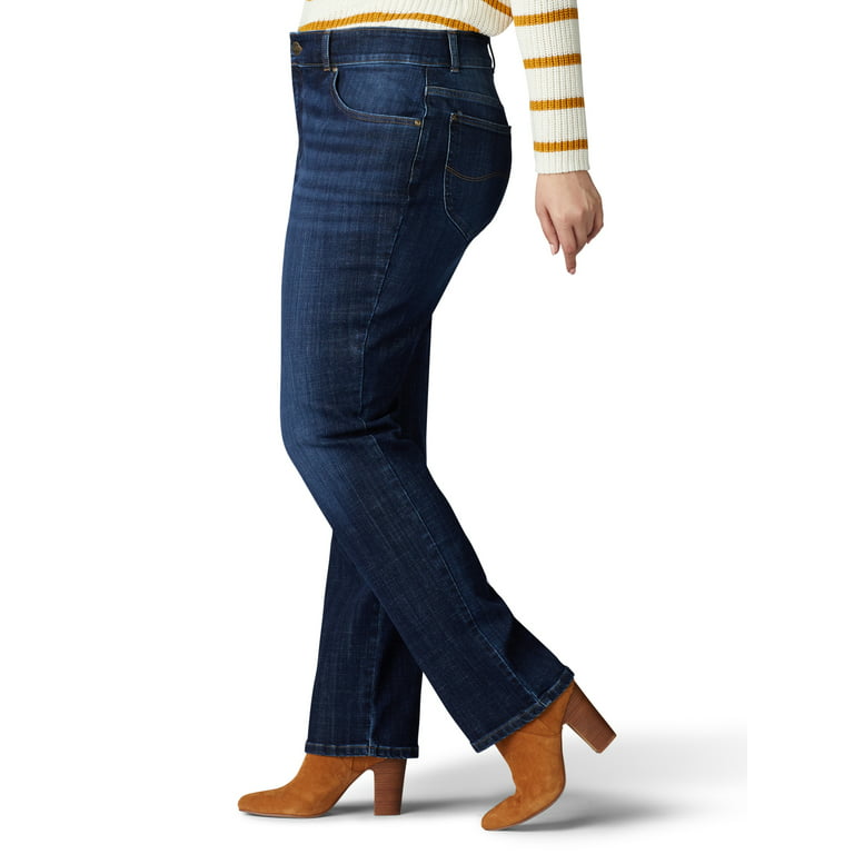 Lee Womens Niagara Flex Motion Regular-Fit Straight-Leg Stretch Jean