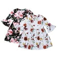 thumbnail image 2 of KYAIGUO Kids Toddler Printed Dresses for Girls，baby Spring Fall Dress Flared Sleeve Long Sleeve Dressv Little Girls Cute Comfortable Casual Party Birthday Dresses for 1-5Y, 2 of 8