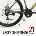 thumbnail image 4 of 26 inch Aluminum Mountain Bike, Shimano 21-Speed Mountain Bicycle Dual Disc Brakes for Woman Men Adult Mens Womens,Gray, 4 of 7