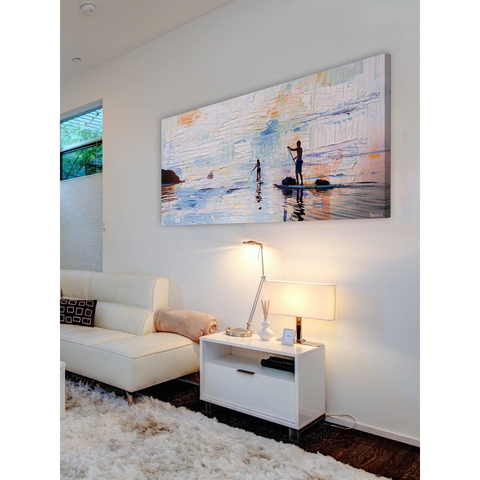 "Dusk Paddling" Painting Print on Wrapped Canvas