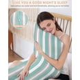 thumbnail image 5 of Aqua Grey Stripe Pillow Cases Body Size, Smooth Satin Pillowcase for Hair and Skin, Minimalist Farmhouse Striped Decorative Cooling Bed Pillow Covers with Zipper, 20x54 Inches, 5 of 5