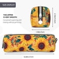 thumbnail image 3 of Fotbe Bohemian Sunflower Pattern Leather Pencil Case, Pencil Pouch with Durable Zipper, Compact and Stylish Organizer for Stationery, Art Supplies, Travel Essentials, 3 of 7