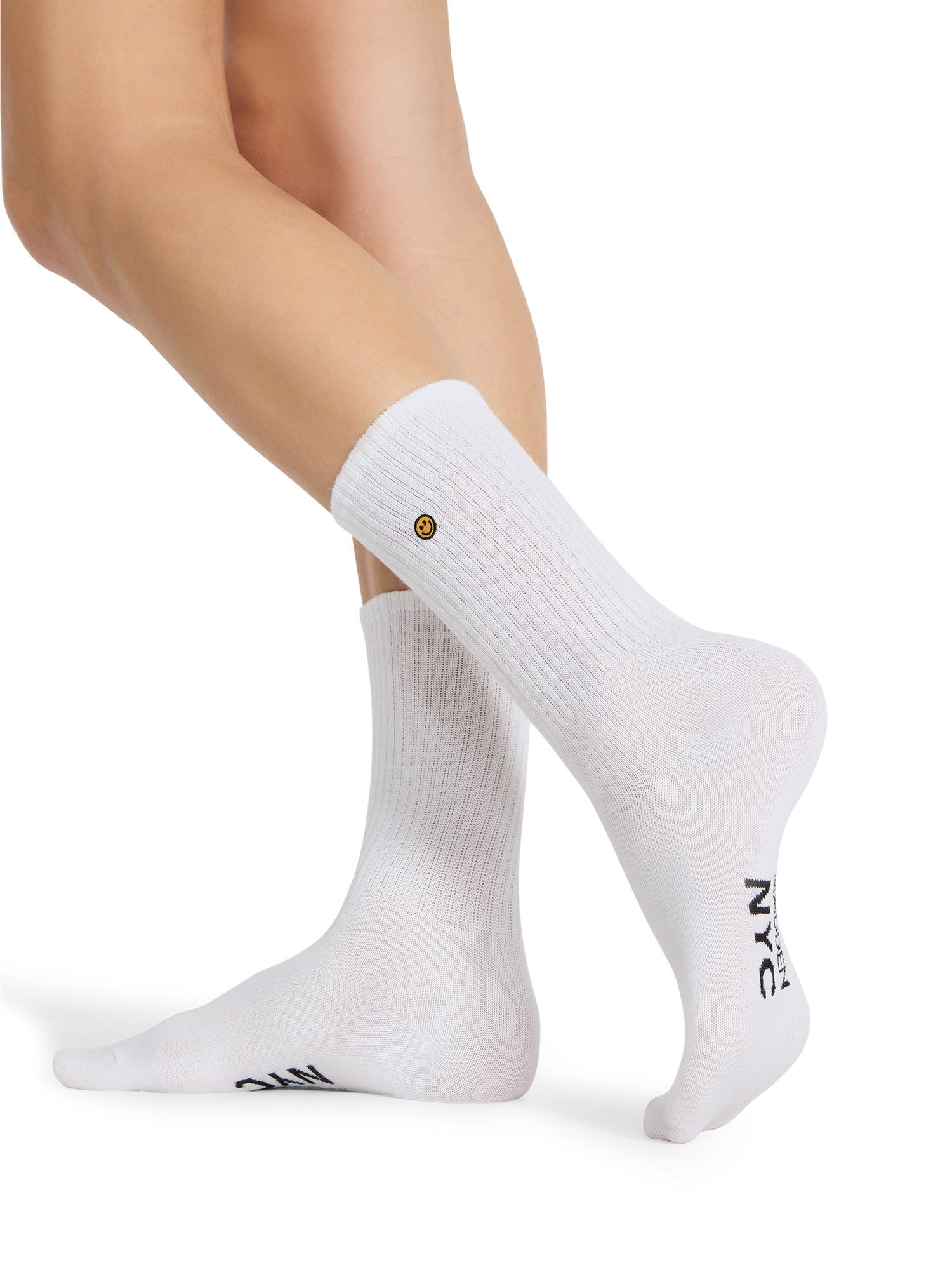 Madden NYC Women's Crew Socks, 4-Pack, Fits Shoe Size 5-10