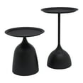 thumbnail image 5 of ToppiJoy Set of 2 Round Side Nesting Tables Set Round Pedestal Coffee Table Metal End Table Set Small Side Table for Living Room Bedroom Balcony (Matte Black), 5 of 11