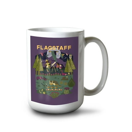 

15 fl oz Ceramic Mug Flagstaff Arizona Desert at Night Geometric Contour Dishwasher & Microwave Safe