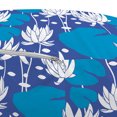 thumbnail image 2 of Floral Pouf Cover with Zipper, Continuous Pattern of Abstract Design Water Lily Flowers, Soft Decorative Fabric Unstuffed Case, 30" W X 17.3" L, Violet Blue Sea Blue, by Ambesonne, 2 of 3