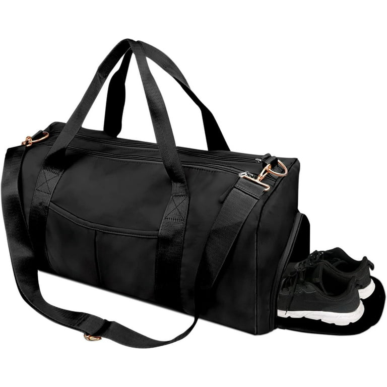 Mens Fashion Duffel Bag Black Leather Travel Bag Ladies Large
