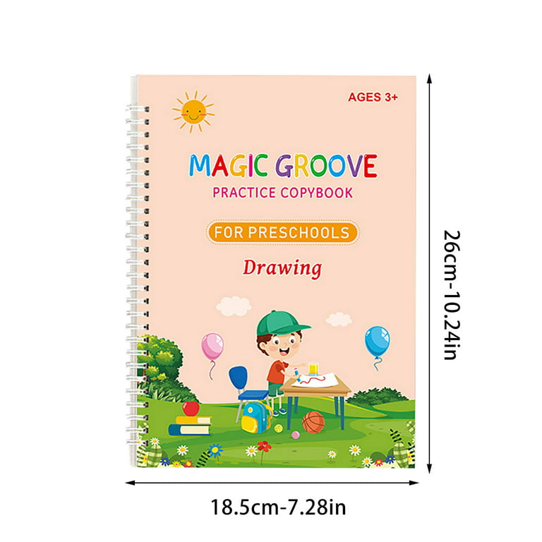 Grooved Handwriting Book Practice Letter Tracing for Kids ages 3-5 Magic  Copy