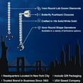 thumbnail image 2 of Gem Stone King 14K White Gold Blue Sapphire and White Lab Grown Diamond Long Liner Dangle Earrings for Women | 1.06 Cttw | Gemstone September Birthstone | Round 4MM | White Gold Chain Drop Earrings, 2 of 6