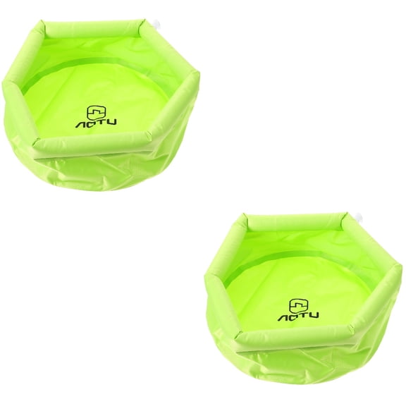 2pcs  Folding Inflatable Foot Care Bath Basin Travel Water Bucket Portable Folding Bucket Inflatable Washbasin