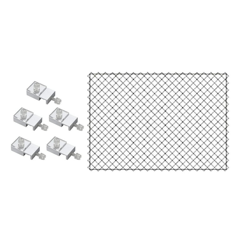 Aquarium Mesh Screen Cover Net with Fixed Holder Durable DIY Air Screen Net Easy Installation Accessories for Fish Tank Transparent Mesh Netting