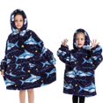 thumbnail image 1 of Sudadera con capucha de gran tamaño para niños, ropa para vacaciones de Halloween, mantas suaves cálidas con capucha, ropa de Sherpa para TV de 2 a 12 años, 1 of 4