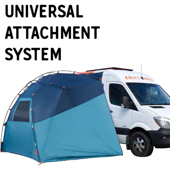 Kelty Highroads Overlanding Shelter - Universal Mount Car Camping Tent with Large Zippered Entry, Aluminum Frame, Adjustable Walls and Windows, UV Protection, Rainproof, Stuff Duffel Included, 2024
