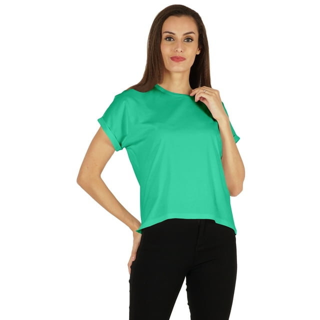 Inkmeso T-shirt à Épaules Tombantes et Col Rond pour Femmes, Coupe Décontractée pour l'Été