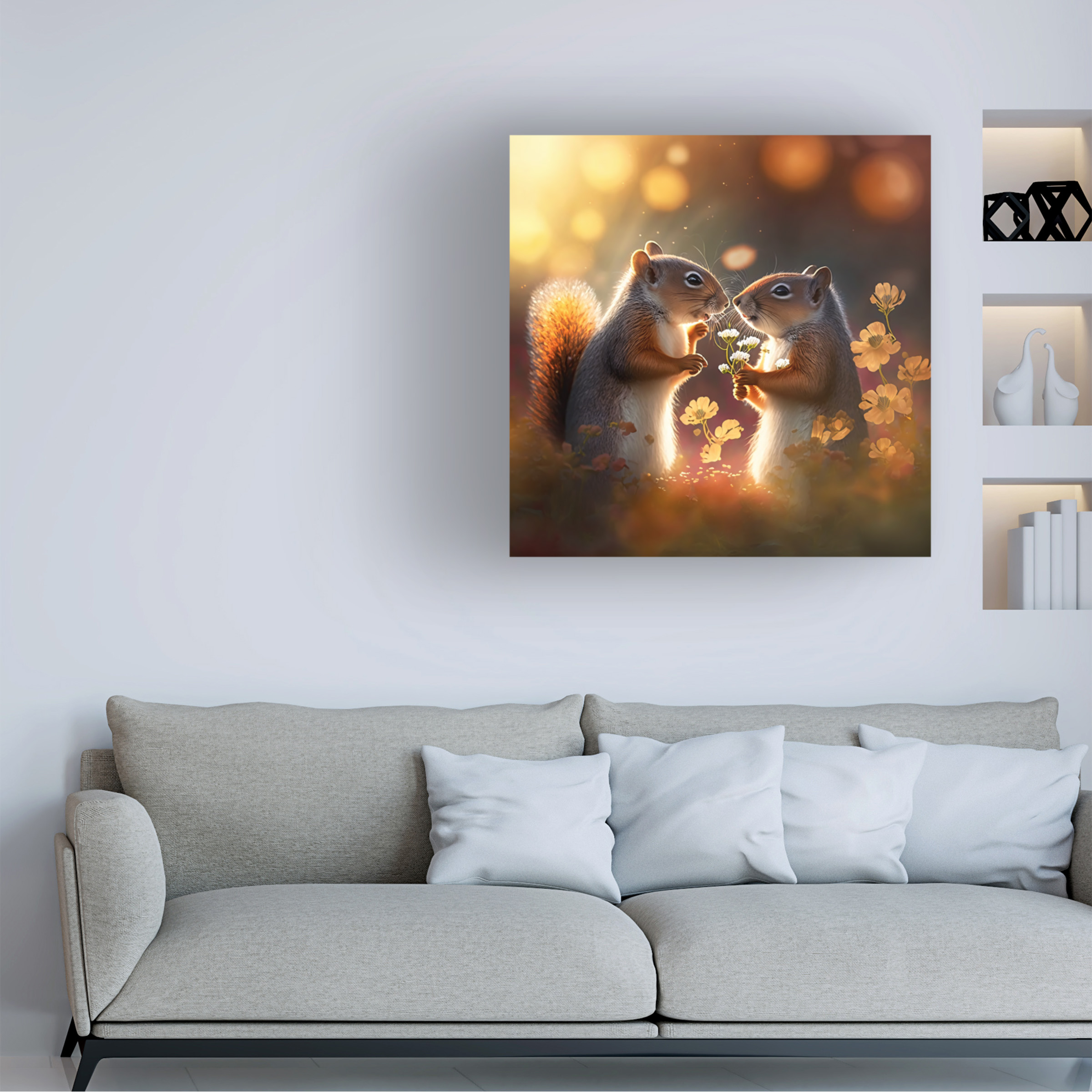 Canvas Wall Art - Ray Heere 'Woodland Animals 43' Wall Art for Living Room, Bedroom, or Office DÃ©cor by Trademark Fine Art - 14 x 14 Inches