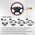 thumbnail image 3 of XMXT Skeleton Butterflies Rose Watercolor Steering Wheel Cover, Elastic Non-Slip Universal Fit Car Decor Accessories Protector for Auto SUV Trucks, 3 of 8
