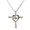 Single Necklace, variant on New Fashion Cross Pendant Smart Beating Two-tone Heart Clavicle Chain