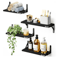 thumbnail image 4 of Set 4 Repisas  Bloosom Flotante Madera Minimalista Muebles Hogar Decorar Negro, 4 of 4