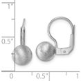 thumbnail image 3 of Sterling Silver Timeless, Delicate Brushed 15 Mm 14.35 Rhodium-Plated Scratch Finish 7.00Mm Ball Leverback Earrings, 3 of 3